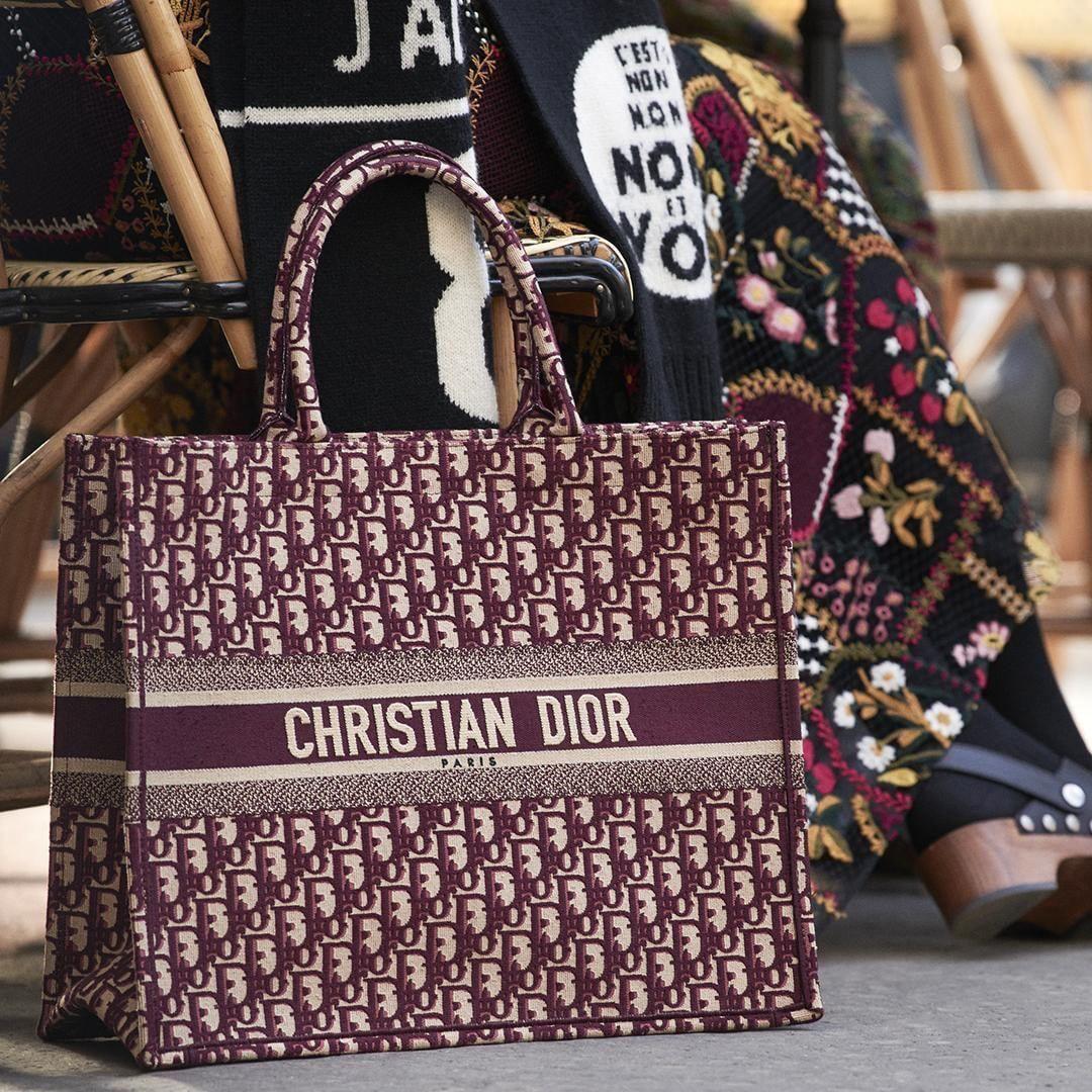 CHRISTIAN DIOR TOILE CANVAS TOTE BOOK BAG