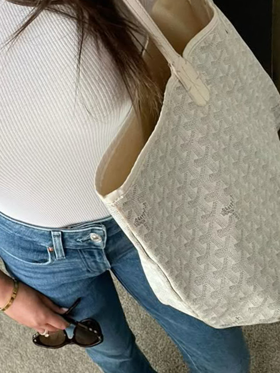 Goyard Tote Bag – Medium White (With Pouch)