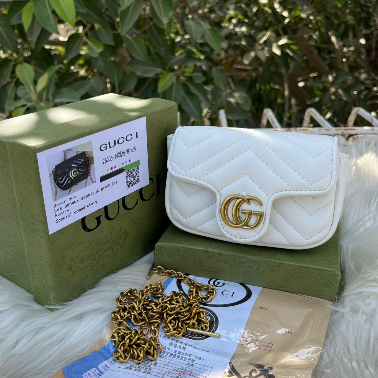 Gucci Super mini Marmont Cross body bag with long chain