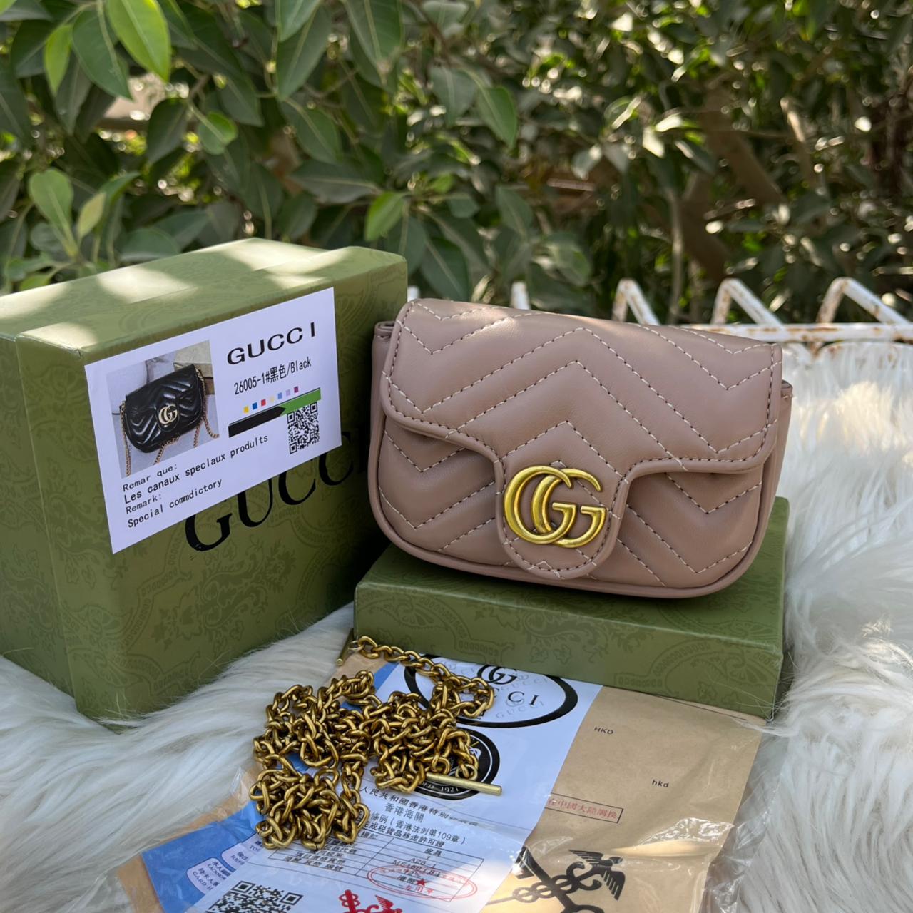 Gucci Super mini Marmont Cross body bag with long chain