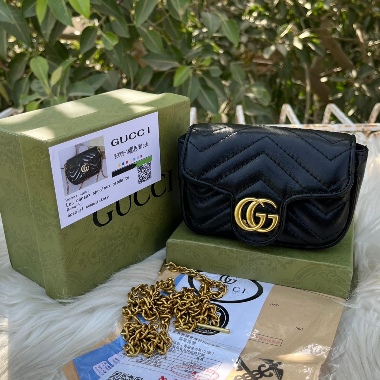 Gucci Super mini Marmont Cross body bag with long chain