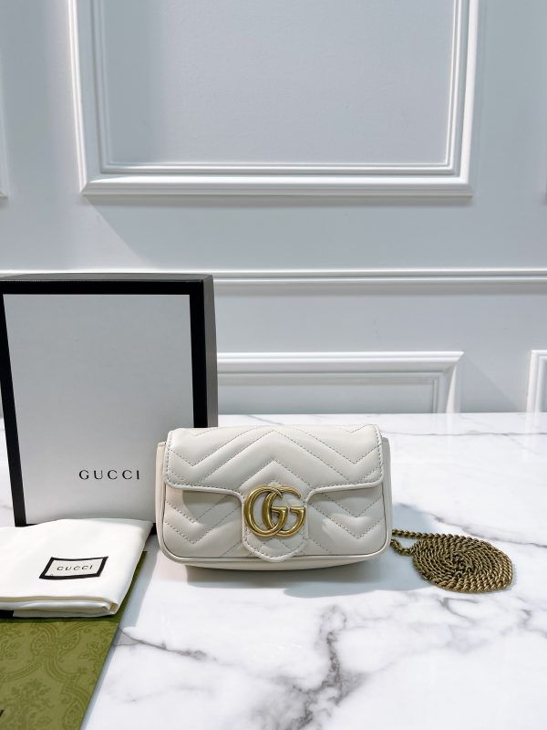 Gucci Super mini Marmont Cross body bag with long chain