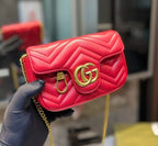 Gucci Super mini Marmont Cross body bag with long chain