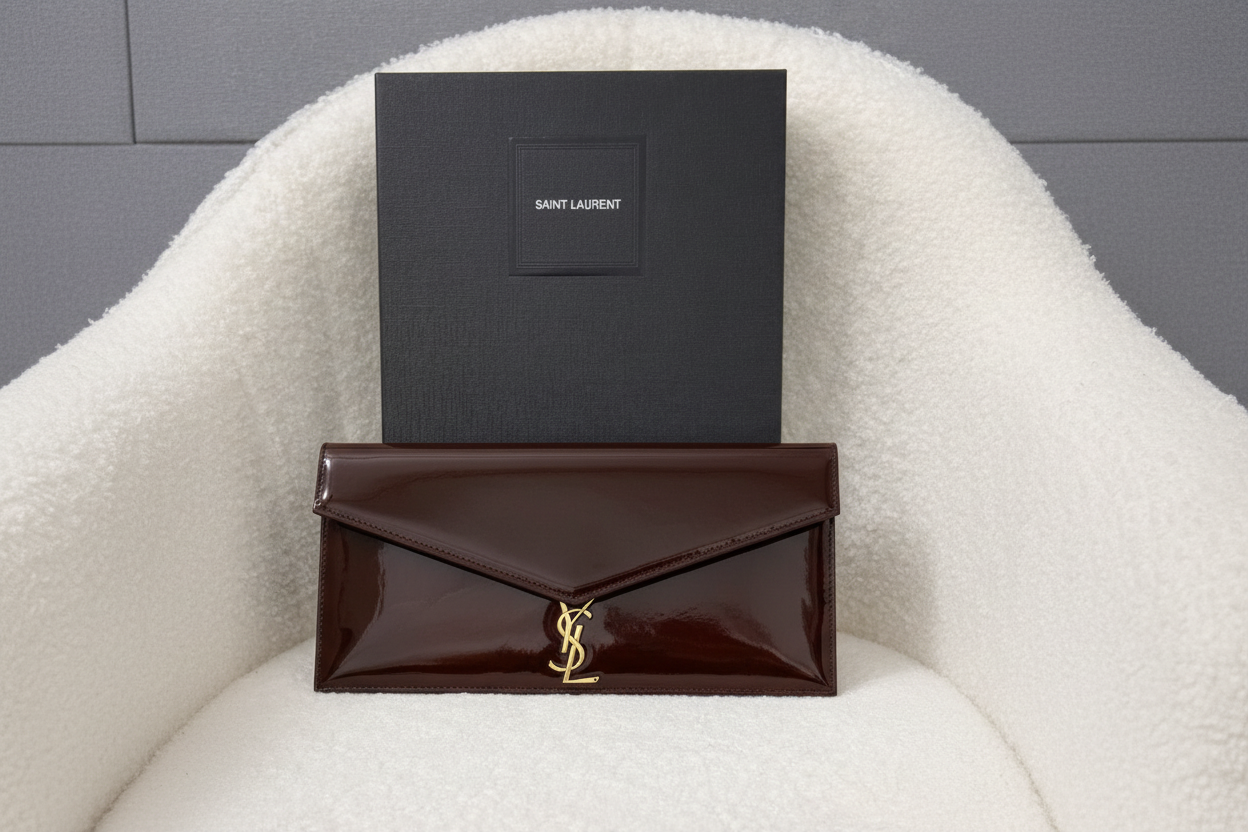 YSL Patent Leather Envelope Clutch