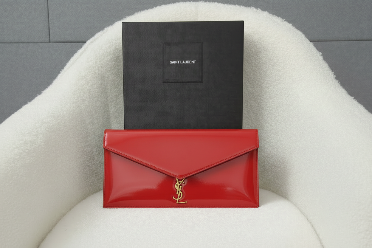 YSL Patent Leather Envelope Clutch